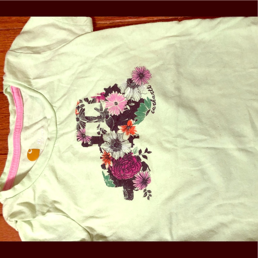 Light green floral tractor shirt